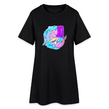 Fille - 10e anniversaire Sirène - Fille - Robe T-shirt Femme - noir - Devant