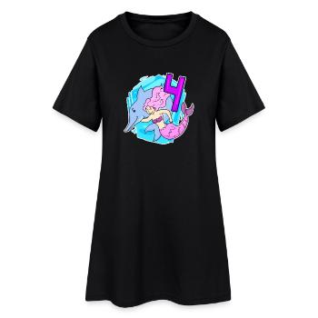 Fille - 4ème anniversaire Mermaid Daughter - Robe T-shirt Femme - noir - Devant