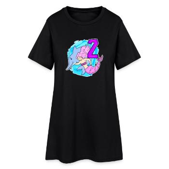 Fille - 2ème Anniversaire Sirène - Fille Deux - Robe T-shirt Femme - noir - Devant