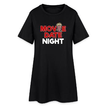 Popcorn Statement Movies Kino Nacht Streaming - Frauen T-Shirt-Kleid - Schwarz - Vorne