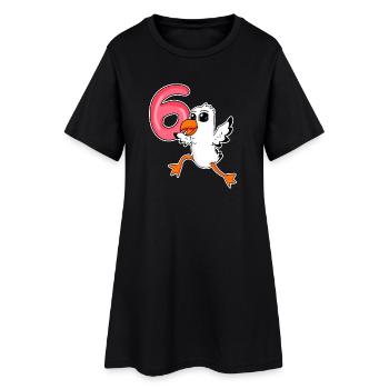6e anniversaire Motif Seagull - six ans - Robe T-shirt Femme - noir - Devant