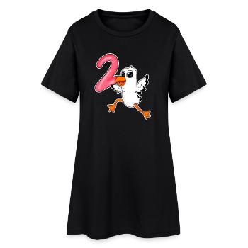 Mouette à motif 2ème anniversaire - deux ans - Robe T-shirt Femme - noir - Devant