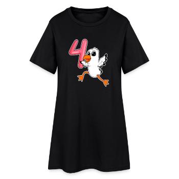 4. Geburtstag Motiv Möwe - vier Jahre - Frauen T-Shirt-Kleid - Schwarz - Vorne