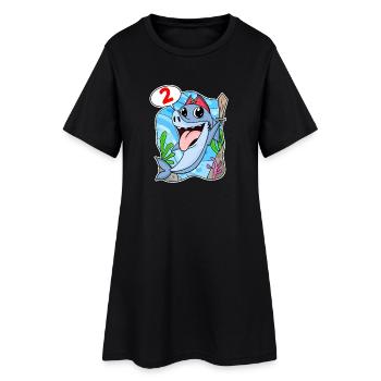 2ème anniversaire Motif Shark Pirate - Deux ans - Robe T-shirt Femme - noir - Devant