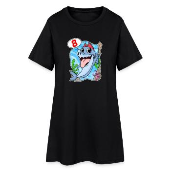 8ème anniversaire Motif Shark Pirate - Huit ans - Robe T-shirt Femme - noir - Devant