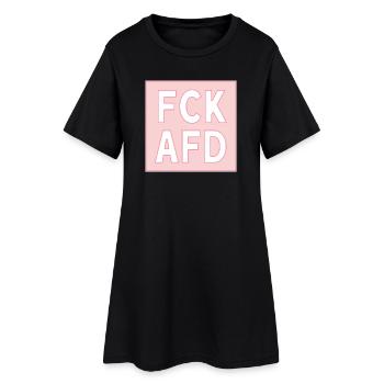 FCK AFD rosa - Frauen T-Shirt-Kleid - Schwarz - Vorne