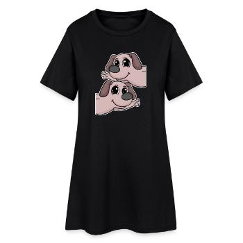 Chiens de chien - Robe T-shirt Femme - noir - Devant