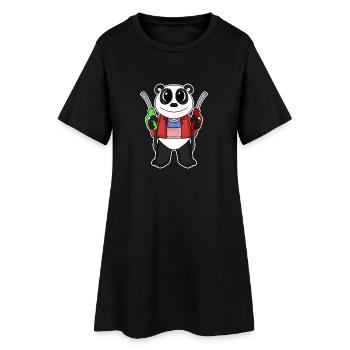 Préposé à la station-service Panda station-service - Robe T-shirt Femme - noir - Devant