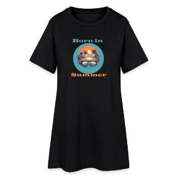 Né en été - Robe T-shirt Femme - noir - Devant