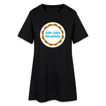 Wurstkette Würstchen cooler Spruch Humor Fleischer - Frauen T-Shirt-Kleid - Schwarz - Vorne