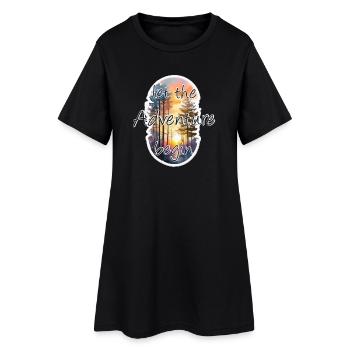 Adventure - Frauen T-Shirt-Kleid - Schwarz - Vorne