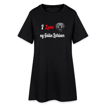 J'adore mon golden retriever - Robe T-shirt Femme - noir - Devant