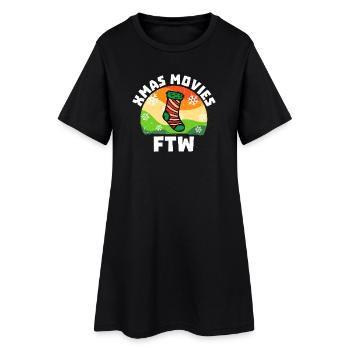 Movies Statement Filme Streaming Theater Kino Dvd - Frauen T-Shirt-Kleid - Schwarz - Vorne