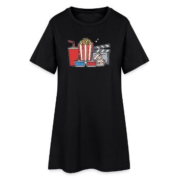 Popcorn Cineast Statement Movies Movie Night Movies - Robe T-shirt Femme - noir - Devant