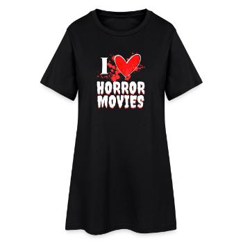 J’aime les films Déclaration Heart Movie Night Movies - Robe T-shirt Femme - noir - Devant