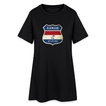 Alkmaar Pays-Bas Drapeaux Armoiries - Robe T-shirt Femme - noir - Devant