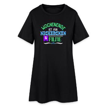 Cineast Binge Watching Movies Theater Statement - Frauen T-Shirt-Kleid - Schwarz - Vorne