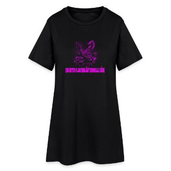 Schach Design - Frauen T-Shirt-Kleid - Schwarz - Vorne