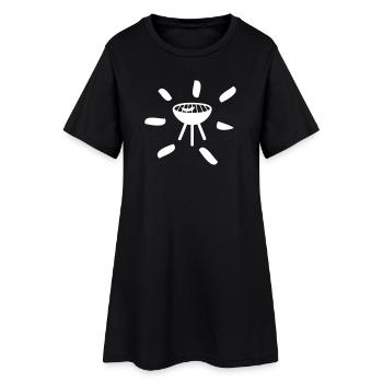 Grill Strahlen grillen chillen Camping Comic Fan - Frauen T-Shirt-Kleid - Schwarz - Vorne
