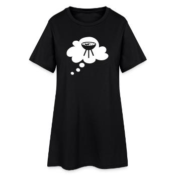 Grill Cloud Thought Bubble Grilling Barbecue Party Fan Fun - Robe T-shirt Femme - noir - Devant
