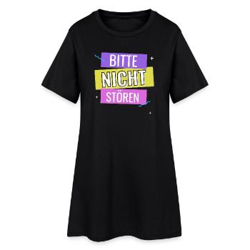 Bitte Nicht Stören - Frauen T-Shirt-Kleid - Schwarz - Vorne