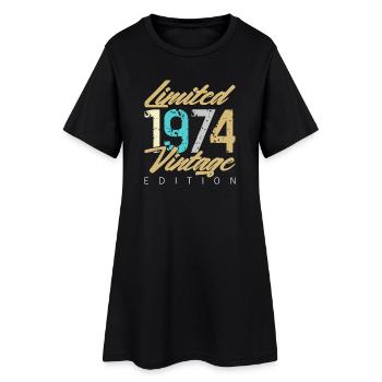 Édition Vintage Limitée 1974 - Robe T-shirt Femme - noir - Devant