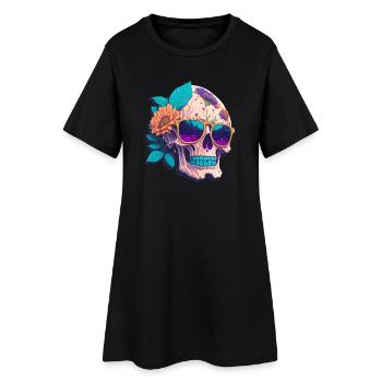 Skull - Women’s T-Shirt Dress - black - Front