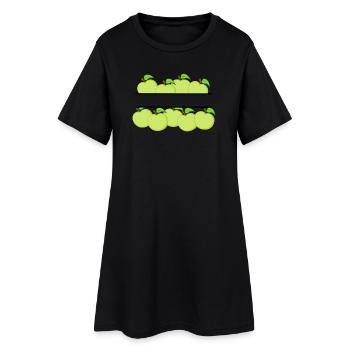 Bannière de pommes avec pomme verte - Robe T-shirt Femme - noir - Devant