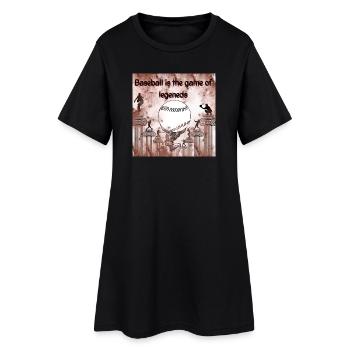 Legendäre Baseball-Illustration mit Säulenmotiv - Frauen T-Shirt-Kleid - Schwarz - Vorne
