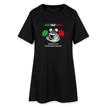 Espresso Italien Design - Frauen T-Shirt-Kleid - Schwarz - Vorne