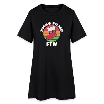 Movies Statement Kino Nacht Dvd Abend Film Schauen - Frauen T-Shirt-Kleid - Schwarz - Vorne