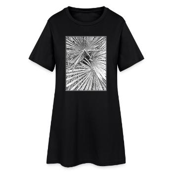 Les palmiers - Robe T-shirt Femme - noir - Devant