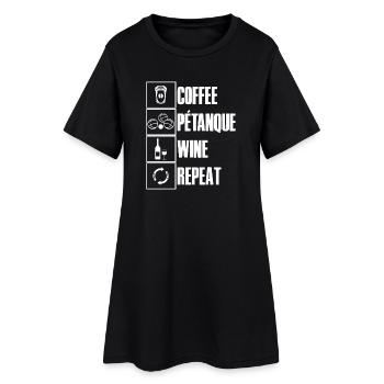 Café pétanque vin ripeat dicton pour bouler - Robe T-shirt Femme - noir - Devant