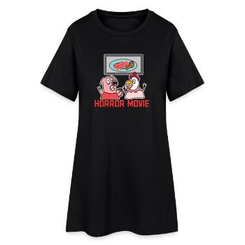 Kino Movies Statement Filmabend Theater Streaming - Frauen T-Shirt-Kleid - Schwarz - Vorne