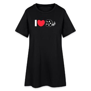 J’aime les films Déclaration de cœur Cinéma - Robe T-shirt Femme - noir - Devant