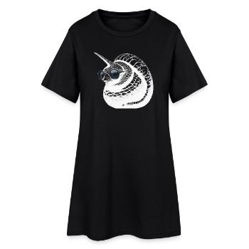 Escargot licorne cool - Robe T-shirt Femme - noir - Devant