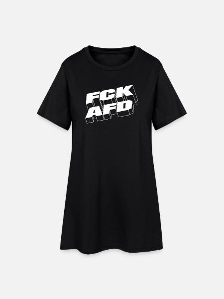 FCKAFD - Frauen T-Shirt-Kleid - Schwarz