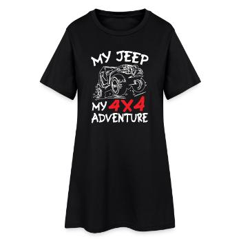 Mes Jeeps Mon Aventure - Robe T-shirt Femme - noir - Devant