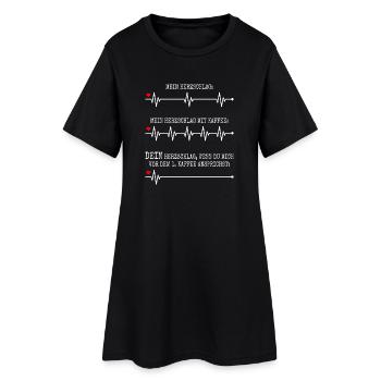 Kaffee Herzschlag Nicht Ansprechen Montag Büro - Frauen T-Shirt-Kleid - Schwarz - Vorne