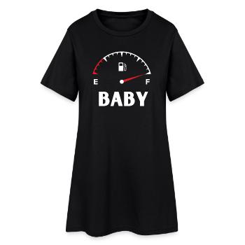 Mama Papa Baby Match T-Shirt - Frauen T-Shirt-Kleid - Schwarz - Vorne