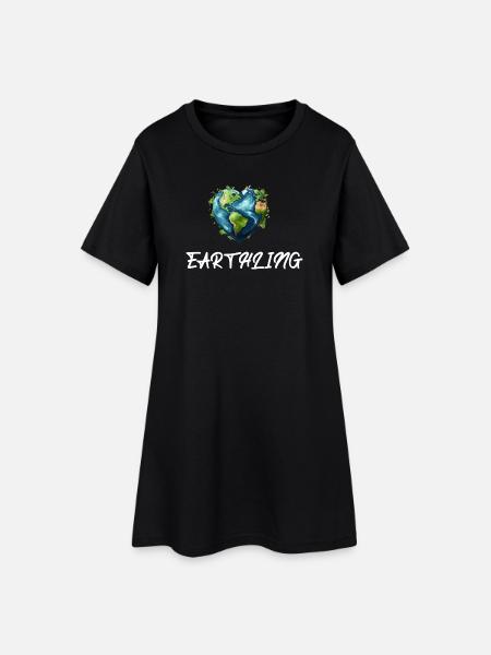 Citoyen terrien du monde - Robe T-shirt Femme - noir