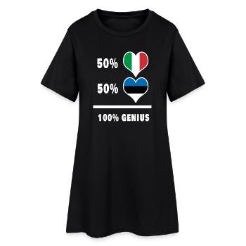 Estonie et Italie 100% drapeaux fantastiques - Robe T-shirt Femme - noir - Devant