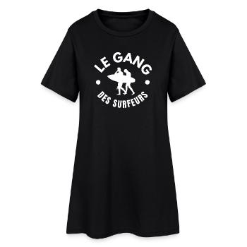 surf, fan de surf, faire du surf - Robe T-shirt Femme - noir - Devant