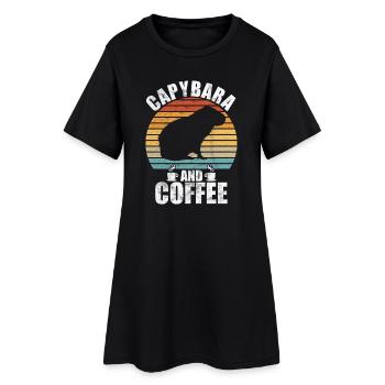 Motif animalier du zoo de Capybara - Robe T-shirt Femme - noir - Devant