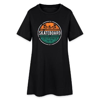 Skatebadge Venice Beach California Retro - Frauen T-Shirt-Kleid - Schwarz - Vorne
