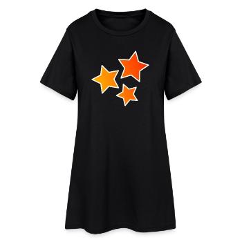 STERN. STERNE. STERN. FEST. JAHRESTAG. WEIHNACHTEN - Frauen T-Shirt-Kleid - Schwarz - Vorne
