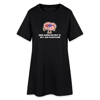 Binge Watching Serien Kino Movies Statement Filme - Frauen T-Shirt-Kleid - Schwarz - Vorne
