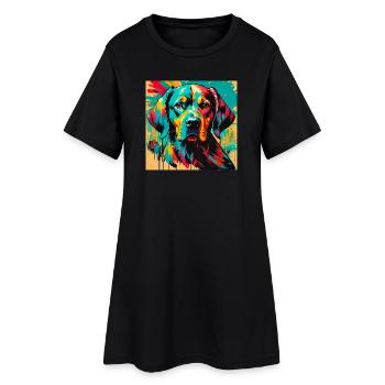 Chien - Robe T-shirt Femme - noir - Devant