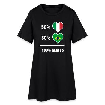 Drapeaux 100% fantastiques du Brésil et de l’Italie - Robe T-shirt Femme - noir - Devant