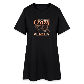 Conception cartographique - Robe T-shirt Femme - noir - Devant